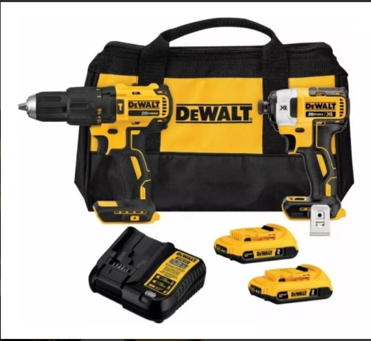 Pack Taladro Percutor + Atornillador Impacto Dewalt DCK223D2 Mandril 13mm