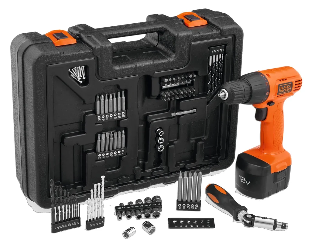 Kit Taladro Atornillador Black+decker 12v CD121K100-B2 + 100 Accesorios