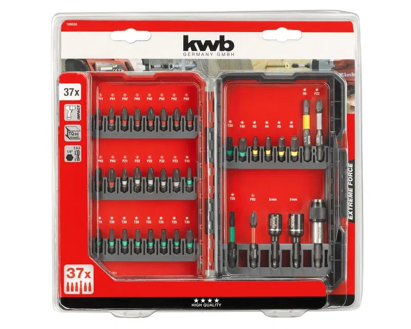 Set de punta de impacto 37 piezas KWB