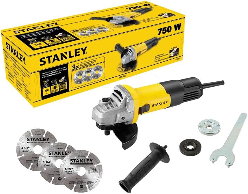 Esmeril Angular 750W SL + 3 Discos STANLEY SG7115V3-B2C