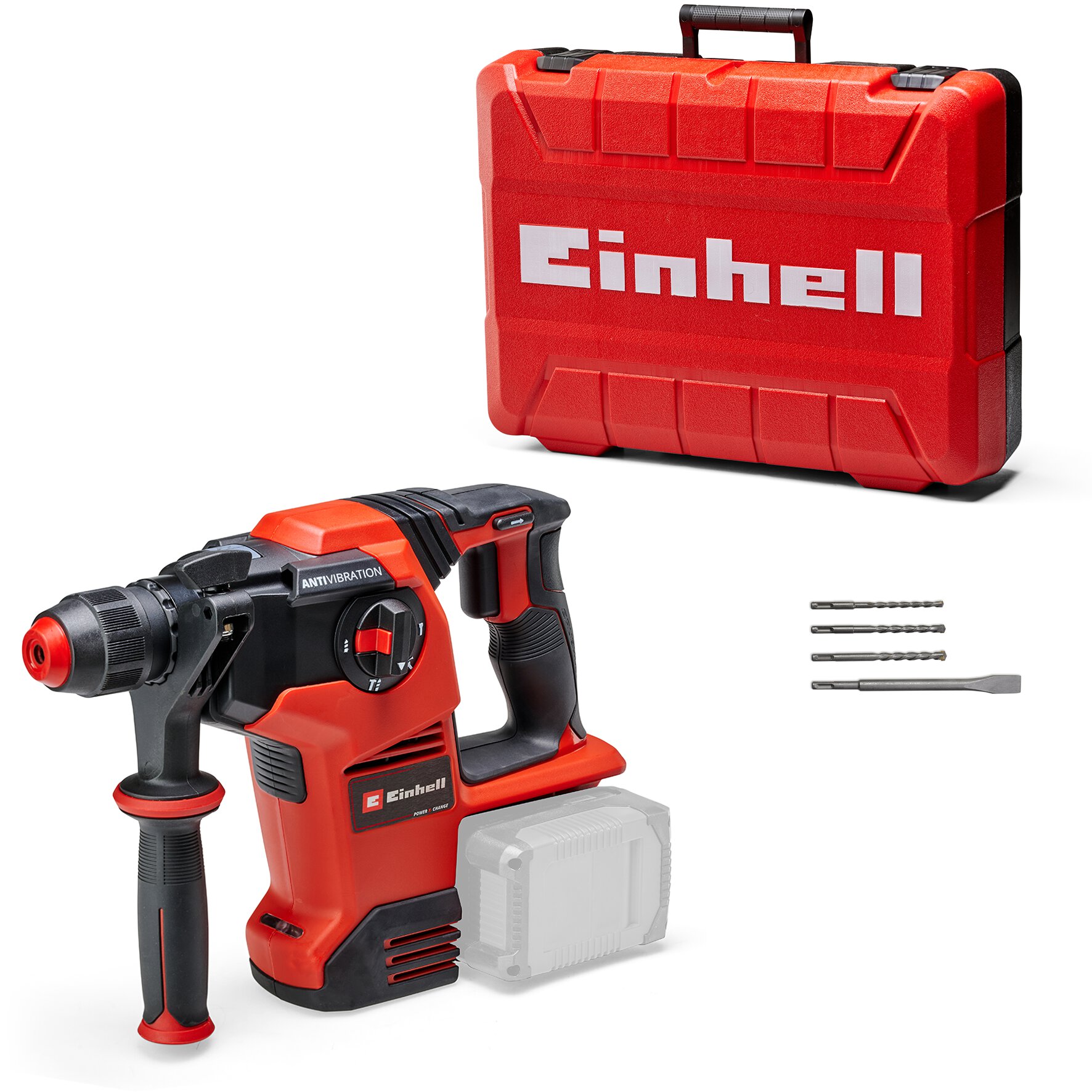 Rotomartillo Inalámbrico 2X18V | 1100 Rpm | 5300 Gpm | 3,5 J | 30 Mm | Sds-Plus | Brushless Einhell TP-HD 36/30 Li BL +4 - Solo